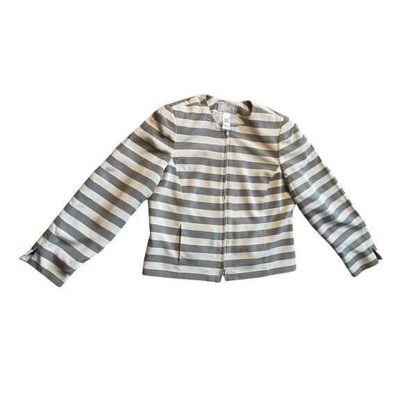 Liz Claiborne Collection Striped Zipper Blazer - Size 16*** - Picture 1 of 6
